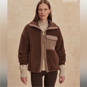 NWT. Varley Brown Teddy Jacket